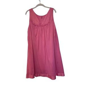 Vanity‎ Fair Vintage Pink Nylon Nightgown Sleeveless V Neck - Size Large